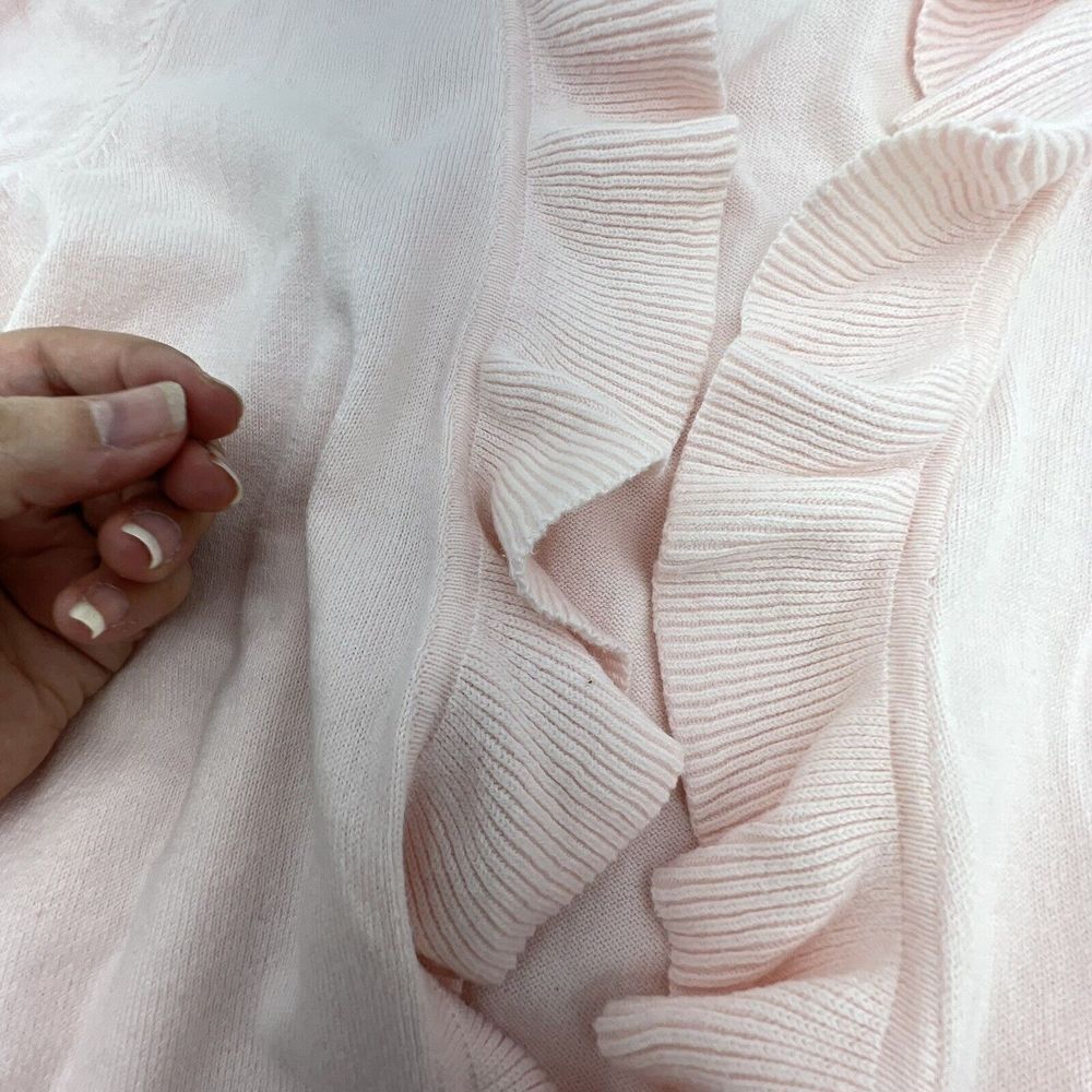 Chicos Pink Ruffle Cardigan Size 1/small - Picture 2 of 3